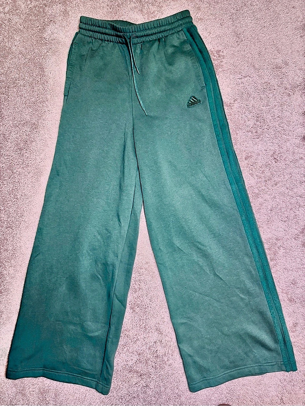 adidas ALL SZN Fleece Loose Wide-Leg Pants Green XS